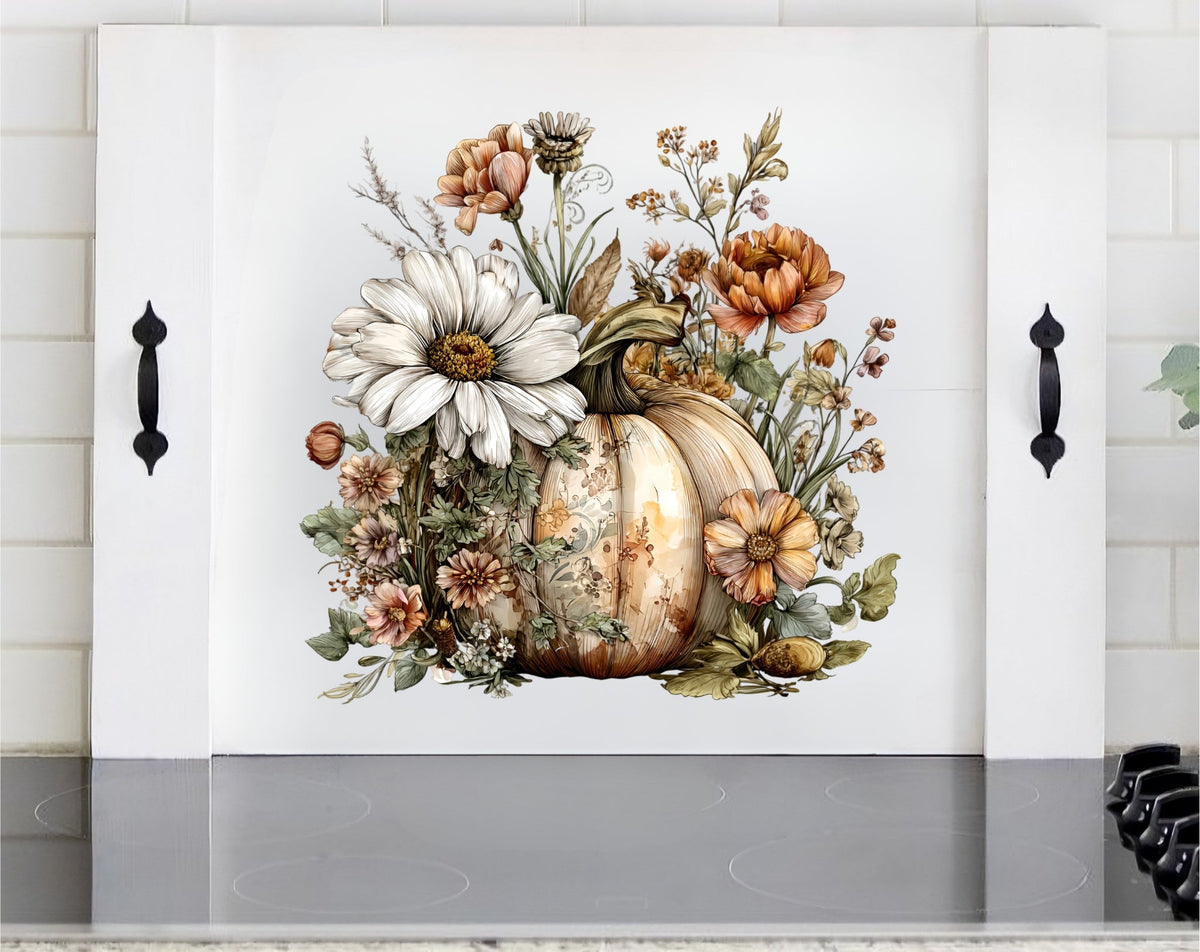 Fall Pumpkin Farmhouse Stove Cover