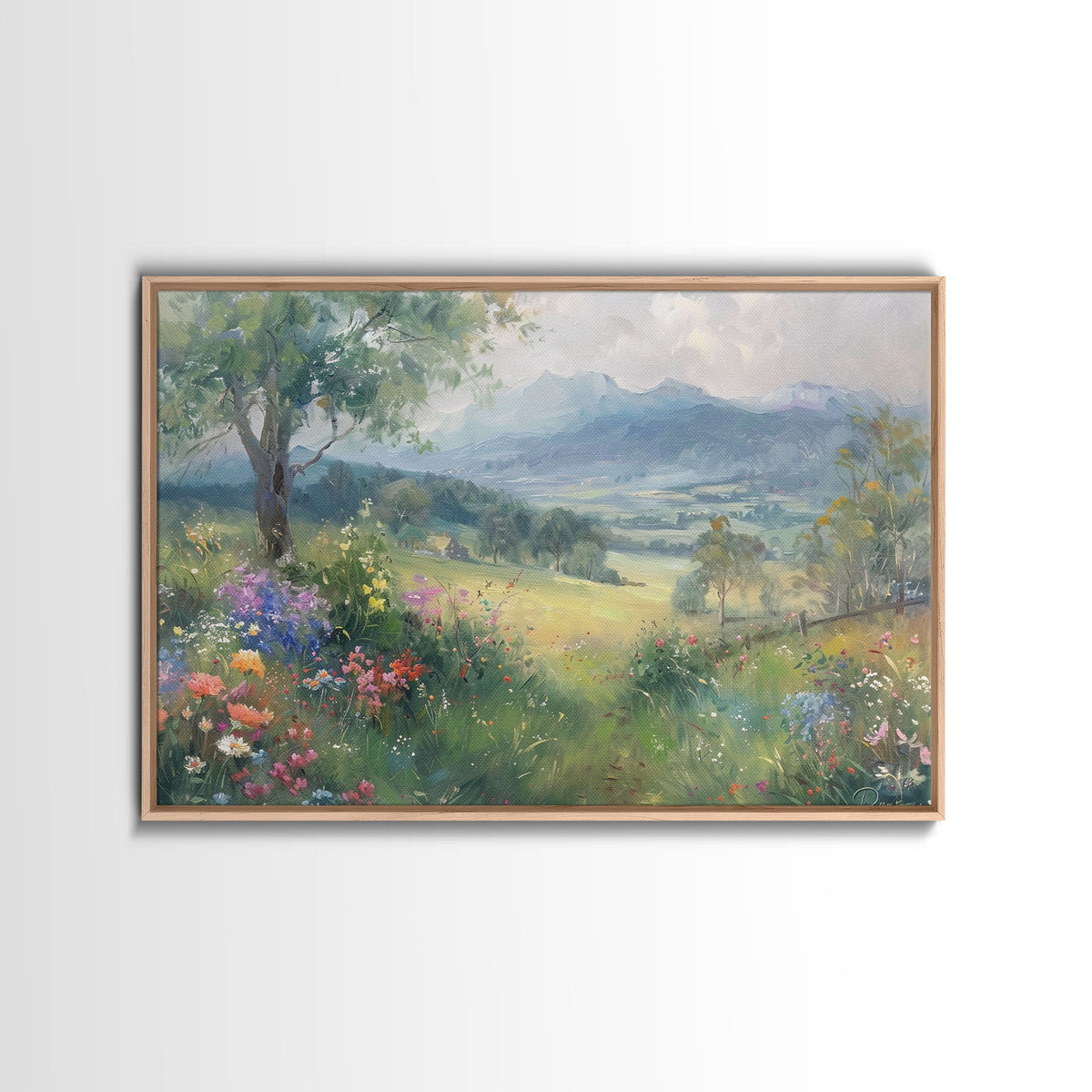 Rustic Wildflower Field Country Landscape Wall Art
