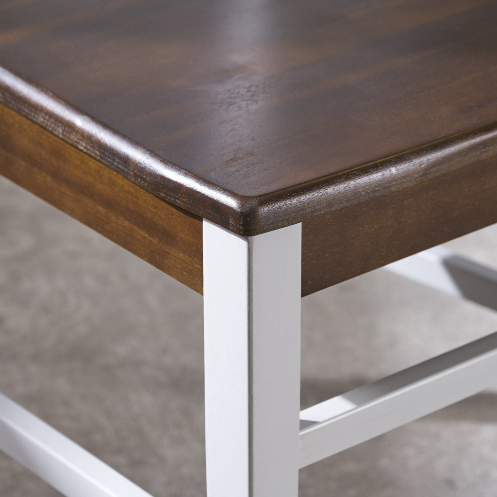 Roshan White & Walnut Acacia Farmhouse Dining Chairs – Set of 2