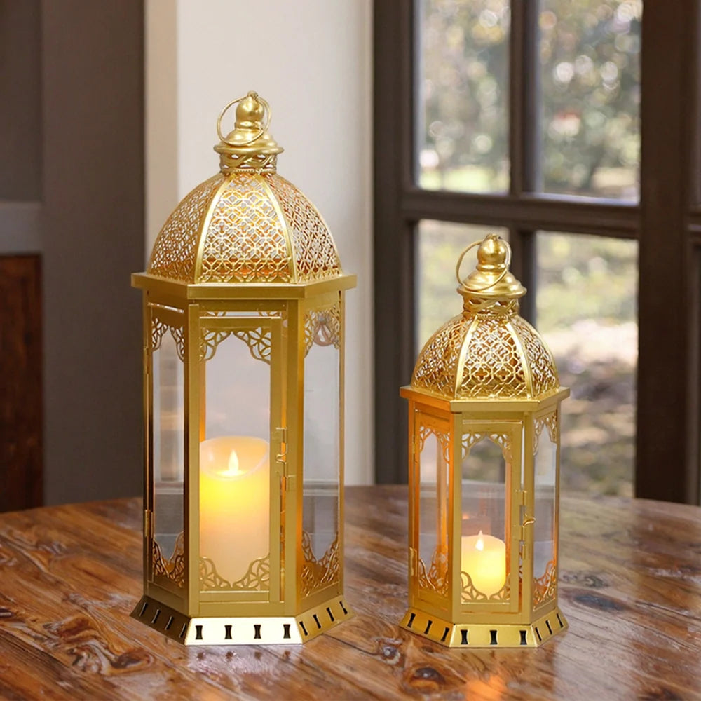 Vintage Farmhouse Metal Lanterns – Set of 2