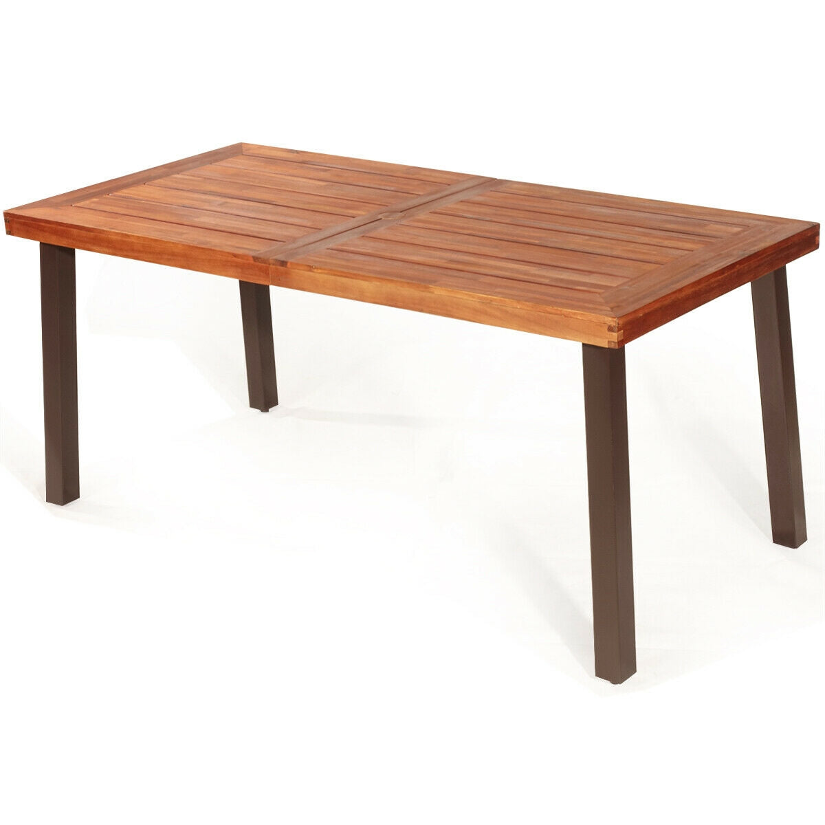 Rustic Acacia Wood Farmhouse Dining Table