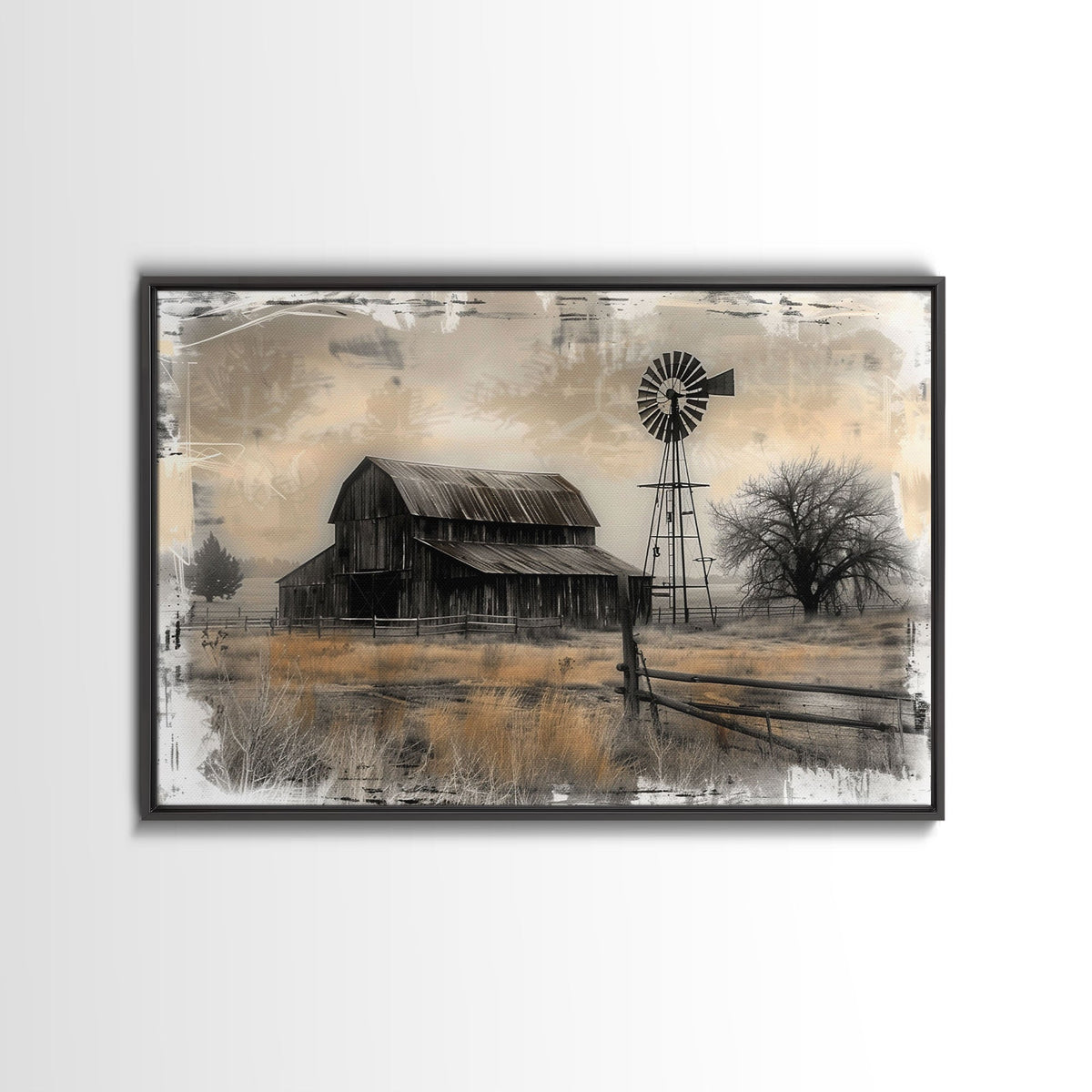 Vintage Farmhouse Barn Canvas