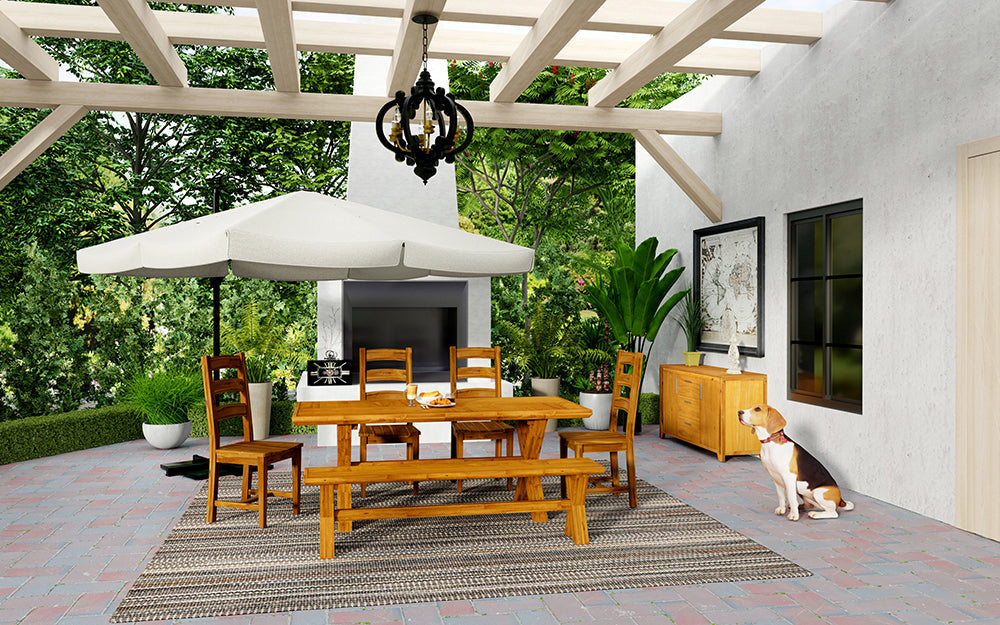 6-Light French Country Wood Farmhouse Chandelier