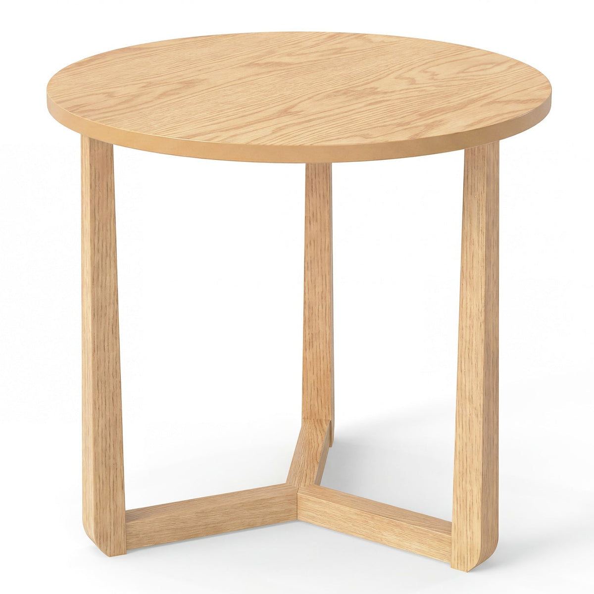 Round Wood Farmhouse Side Table