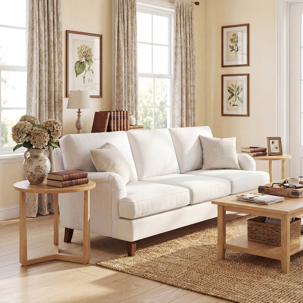 Round Wood Farmhouse Side Table