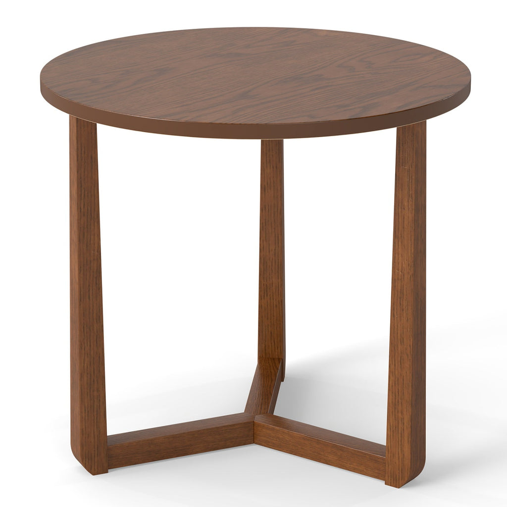 Round Wood Farmhouse Side Table