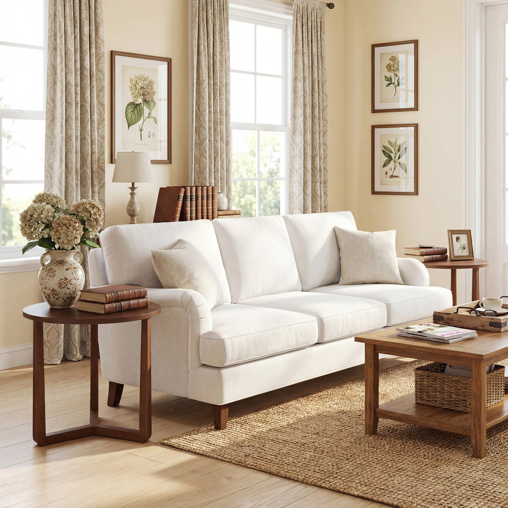 Round Wood Farmhouse Side Table