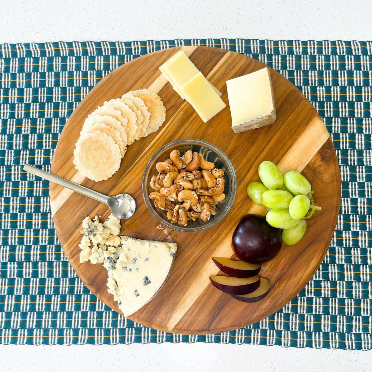 Hand-Carved Teak Farmhouse Serving Board