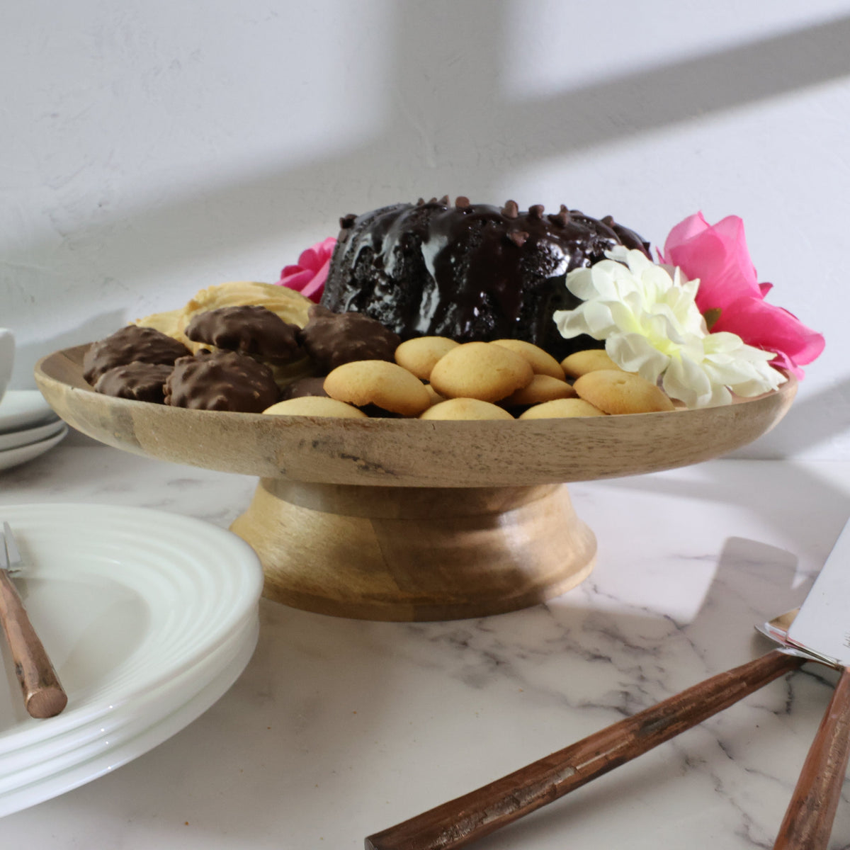 Rustic Mango Wood Cake Stand