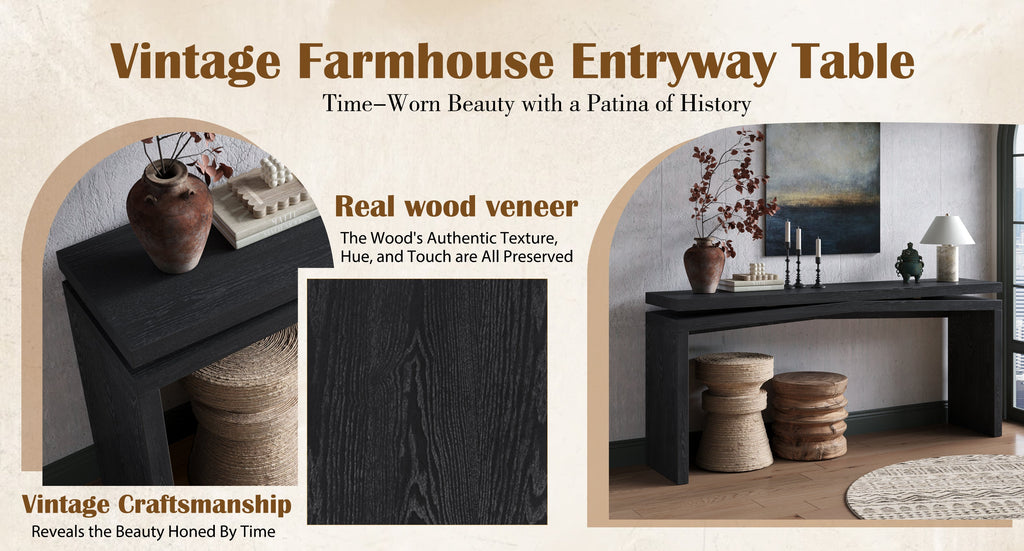 65-Inch Rustic Farmhouse Console Table