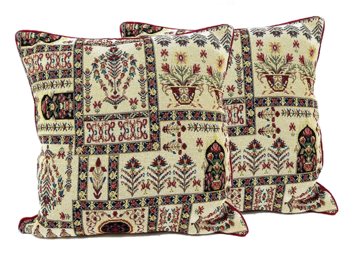 Vintage Botanical Cottage Tapestry Pillow Cover