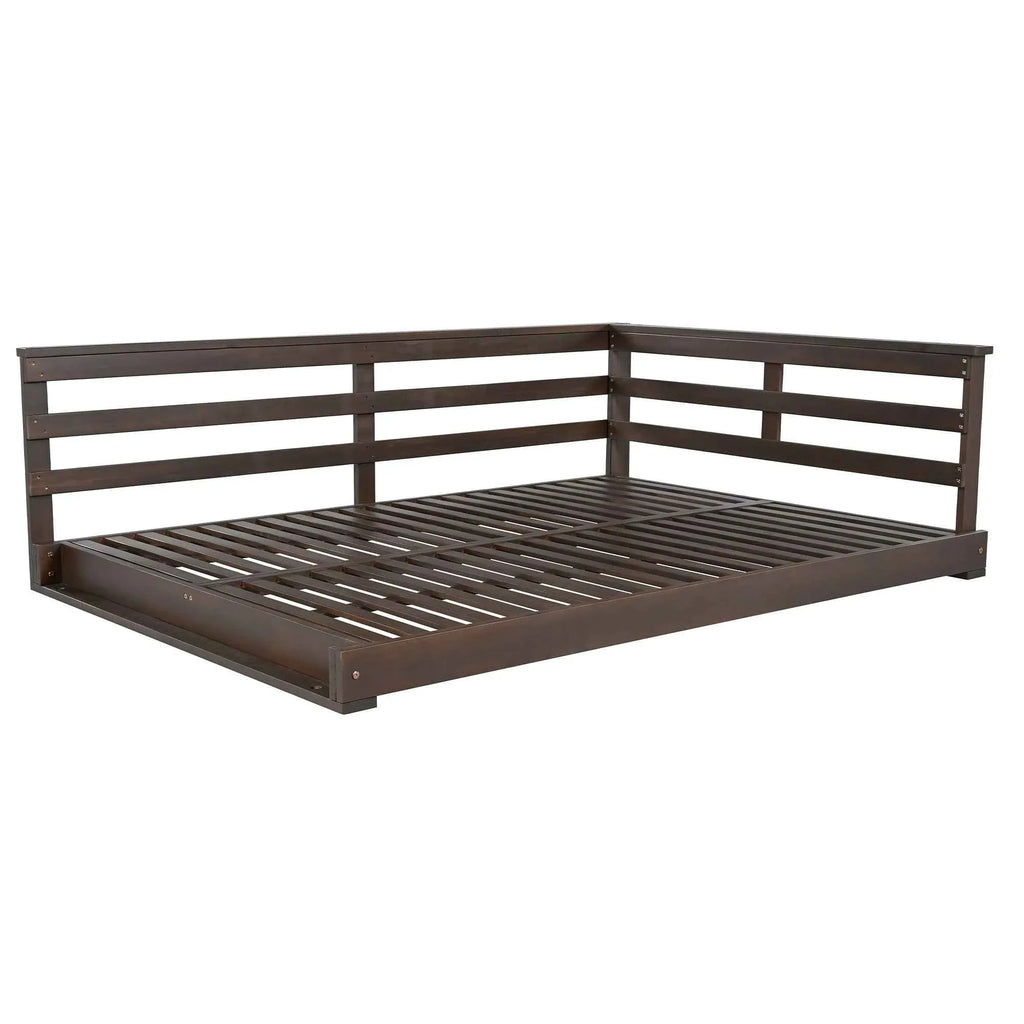 Full-Size Acacia Wood Farmhouse Porch Swing Bed