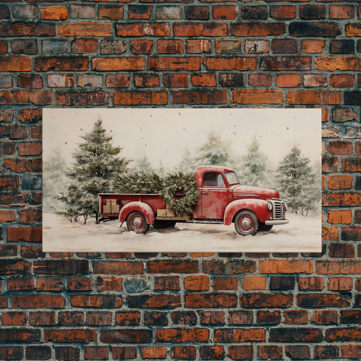 Vintage Christmas Tree Delivery Canvas