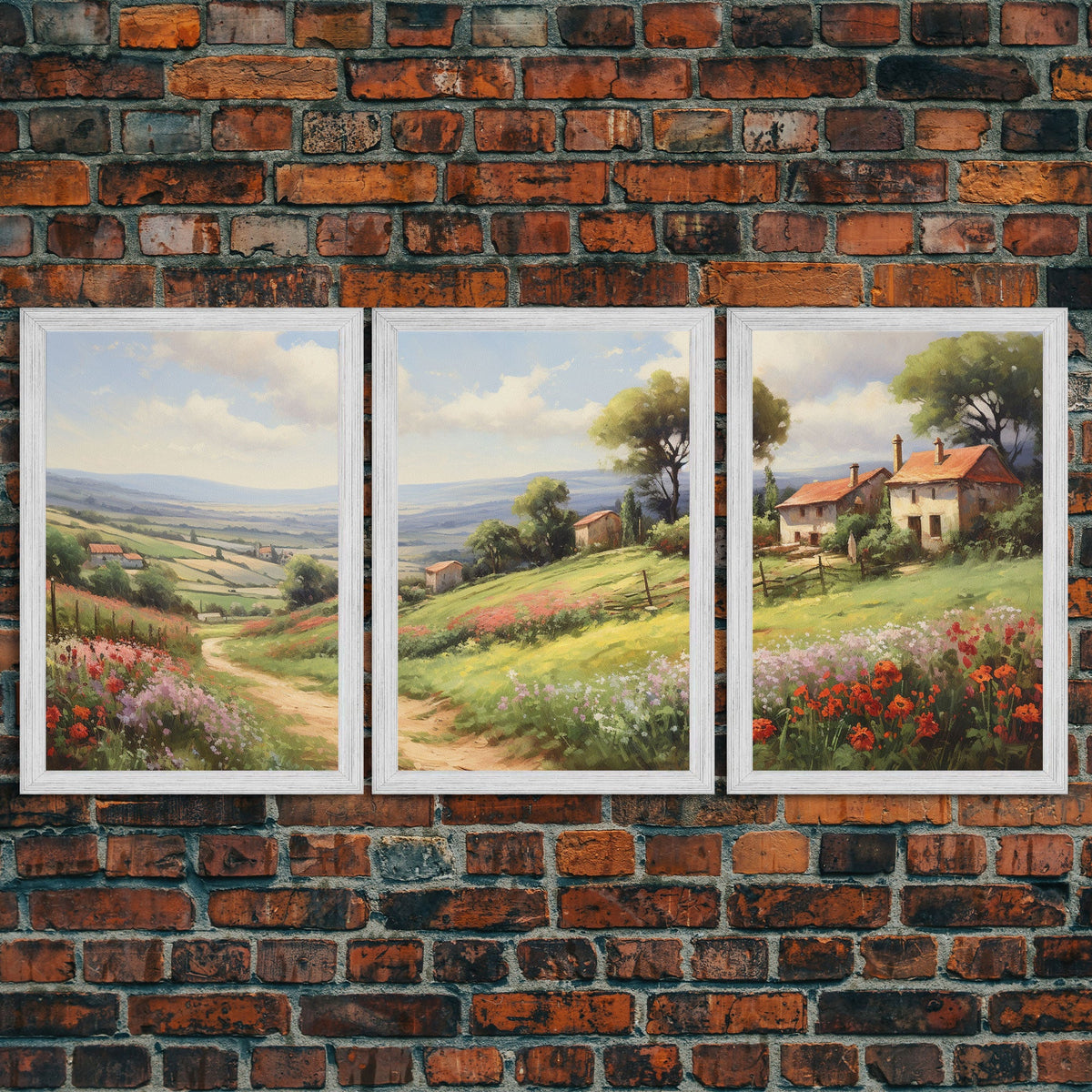 French Country Farmhouse Gallery Wall Art Set