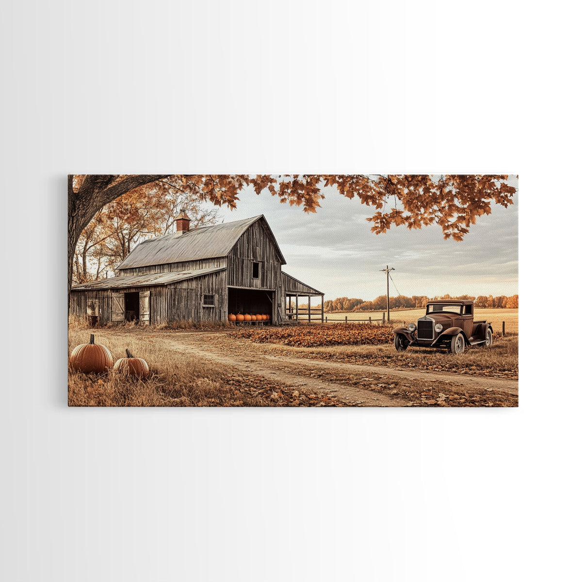 Rustic Truck & Barn Fall Canvas