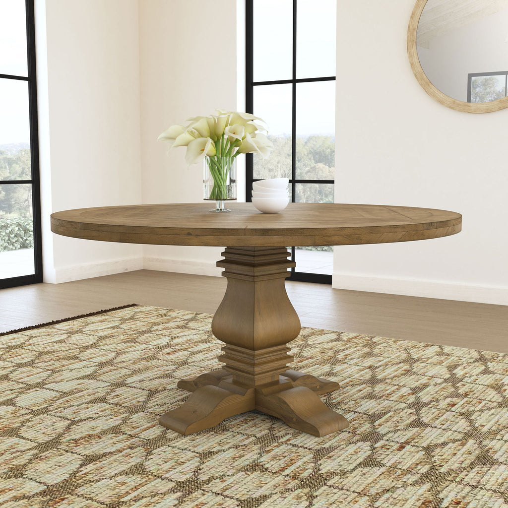 Florence 60-Inch Rustic Honey Farmhouse Dining Table