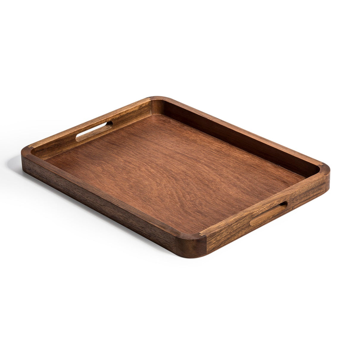 Acacia Wood Serving Tray with Handles – 18 x 14 in.