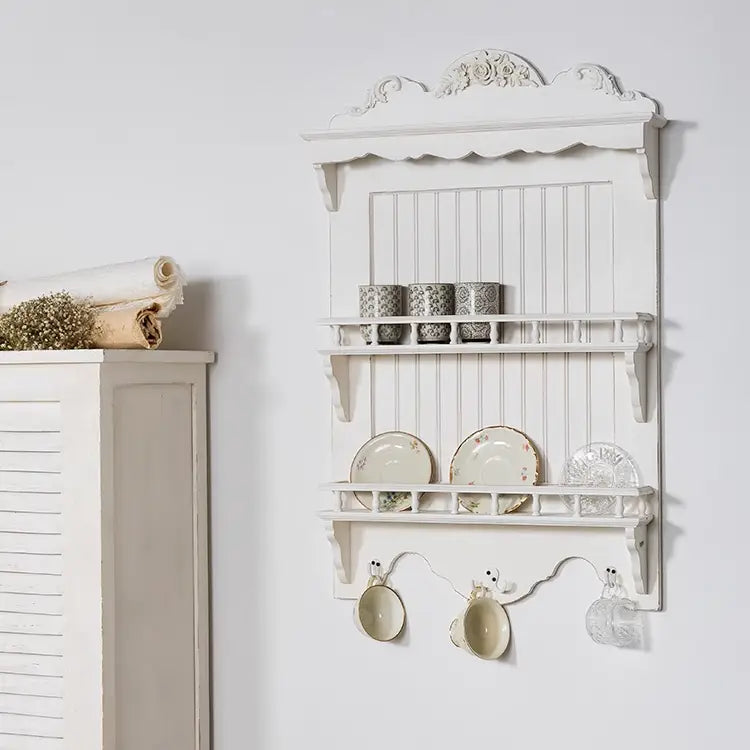 French Country Wall-Mounted Plate & Dish Rack