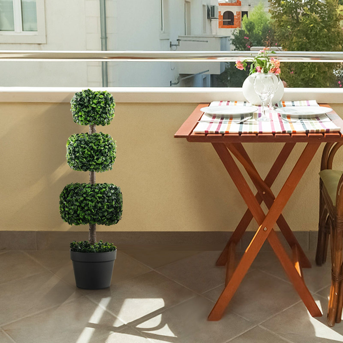 Round Wood Farmhouse Side Table