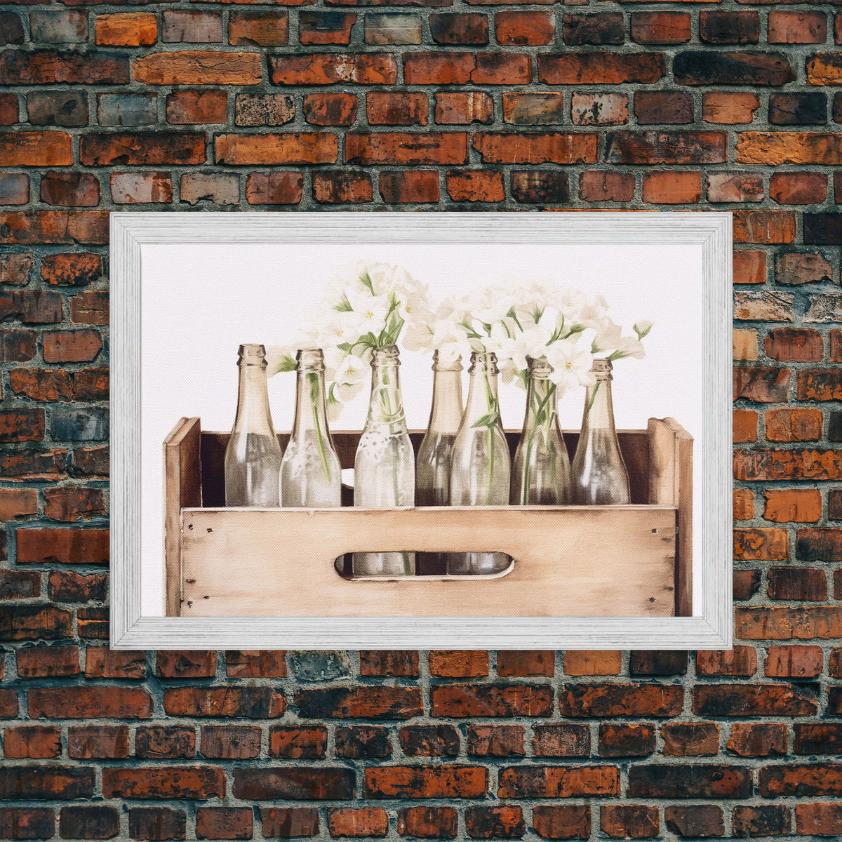 White Hydrangea Farmhouse Kitchen Wall Art
