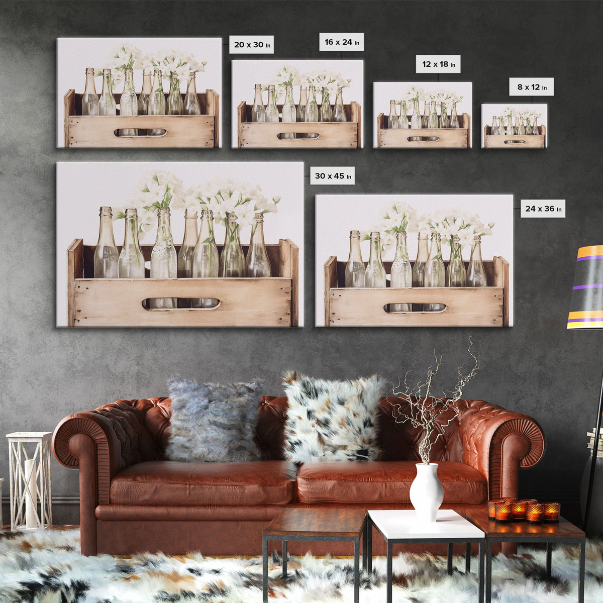 White Hydrangea Farmhouse Kitchen Wall Art