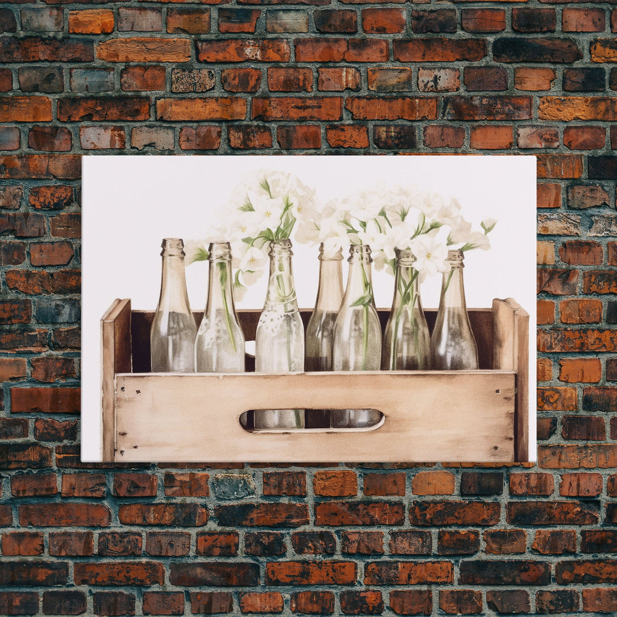 White Hydrangea Farmhouse Kitchen Wall Art