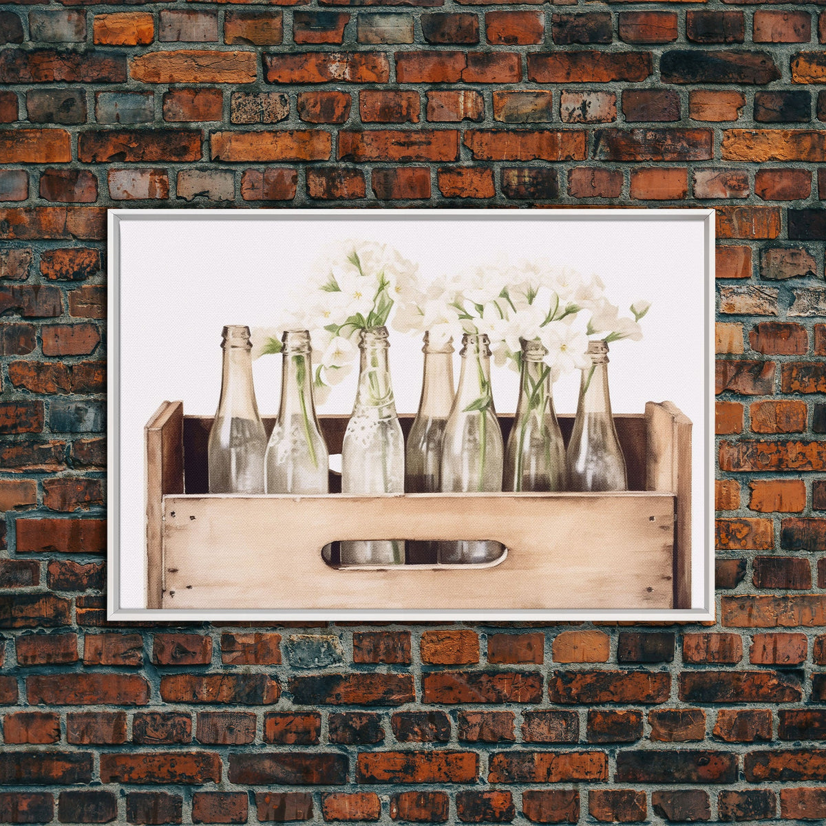White Hydrangea Farmhouse Kitchen Wall Art