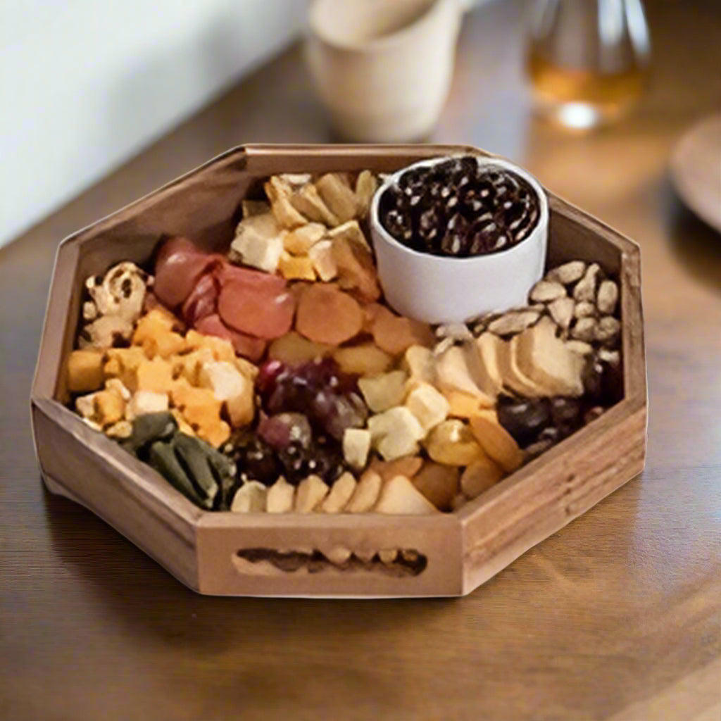 Acacia Wood Octagon Serving Tray