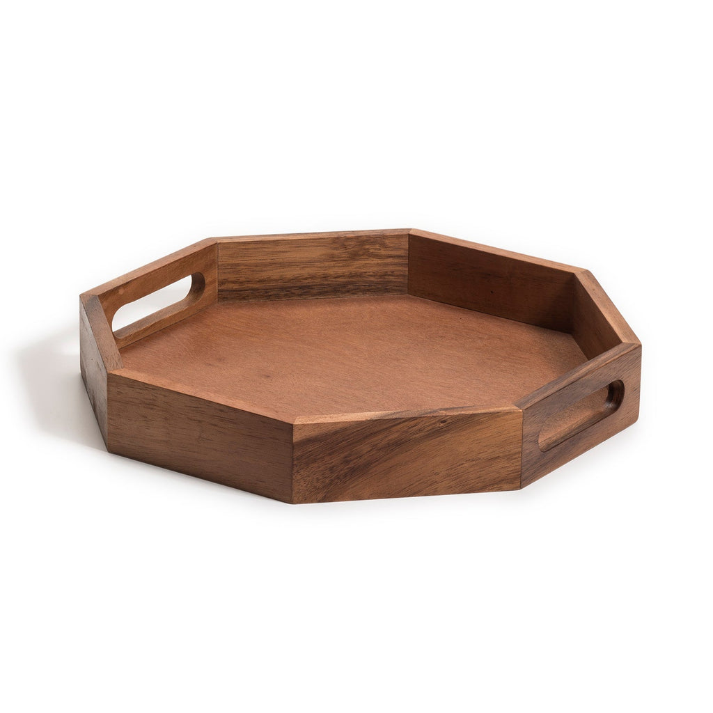 Acacia Wood Octagon Serving Tray
