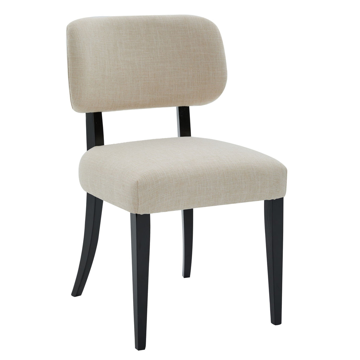 Cream Upholstered Farmhouse Dining Chairs – Set of 2