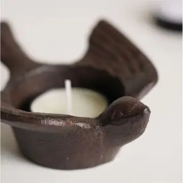 Rustic Iron Bird Farmhouse Tea Light Holder