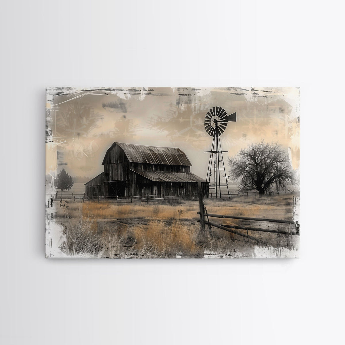 Vintage Farmhouse Barn Canvas