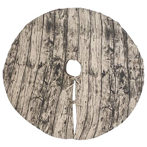 Rustic Wood Grain Christmas Tree Skirt