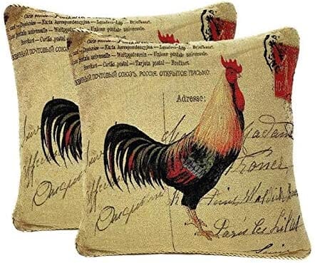 Vintage European Rooster Farmhouse Pillow Cover