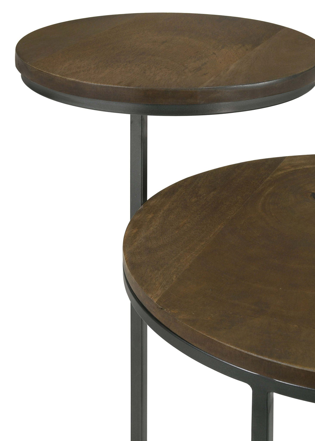 Round Mango Wood Farmhouse Side Table