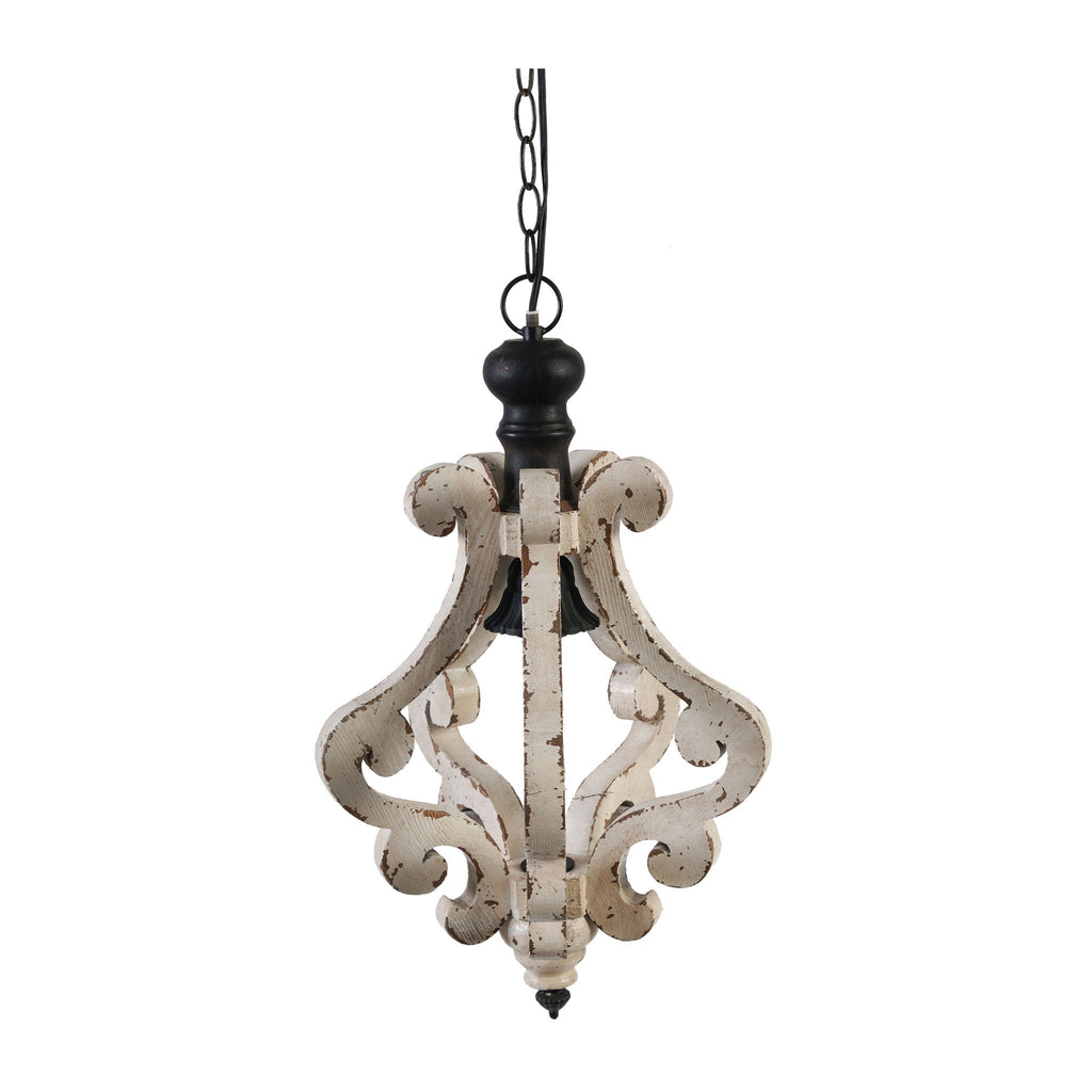 Antique Cream French Country Wood Chandelier