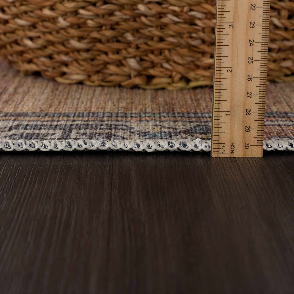 Medinah Vintage-Style Washable Farmhouse Runner Rug