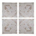 Distressed White Carved Wood Wall Panels – Set of 4