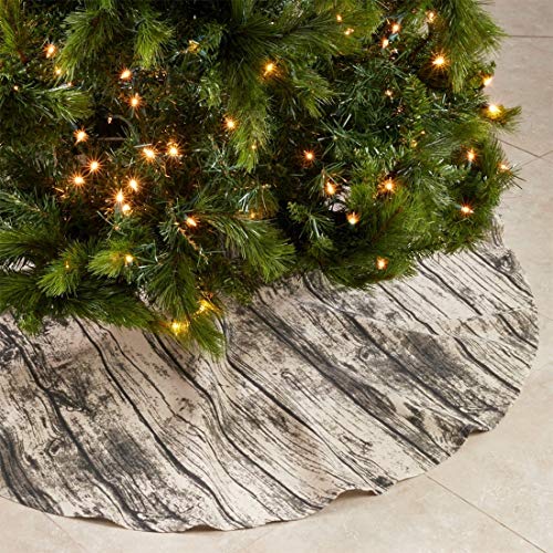 Rustic Wood Grain Christmas Tree Skirt