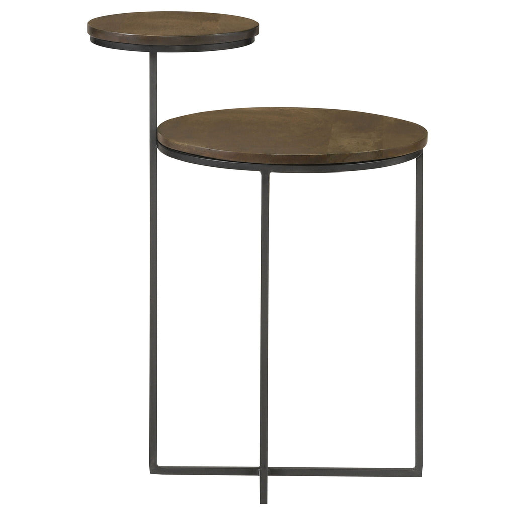 Round Mango Wood Farmhouse Side Table