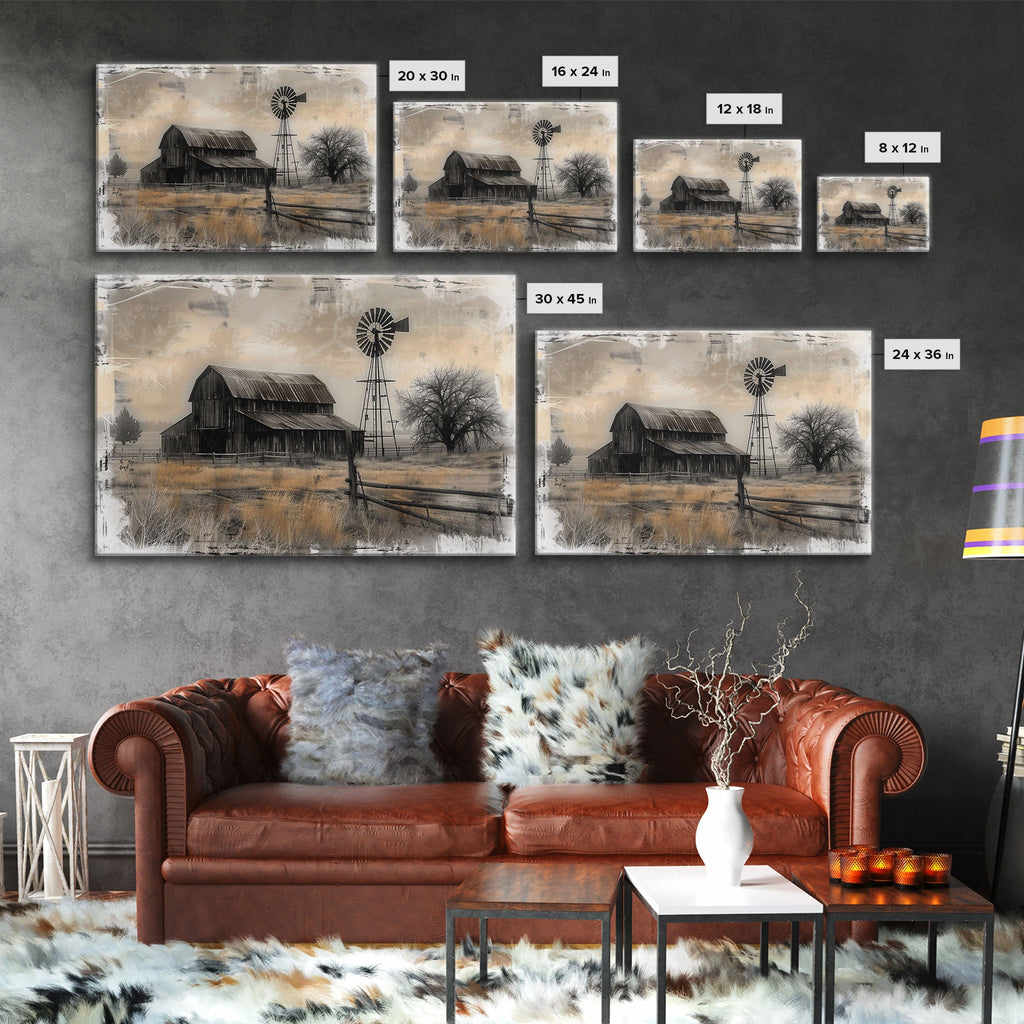 Vintage Farmhouse Barn Canvas