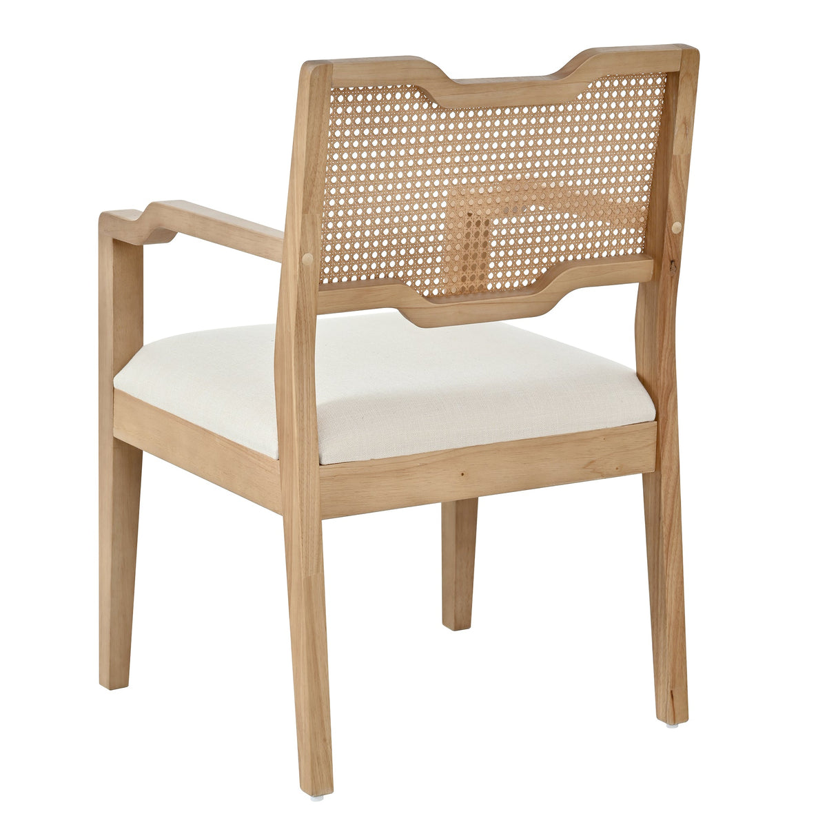 Natural Rattan-Back Farmhouse Dining Chairs – Set of 2
