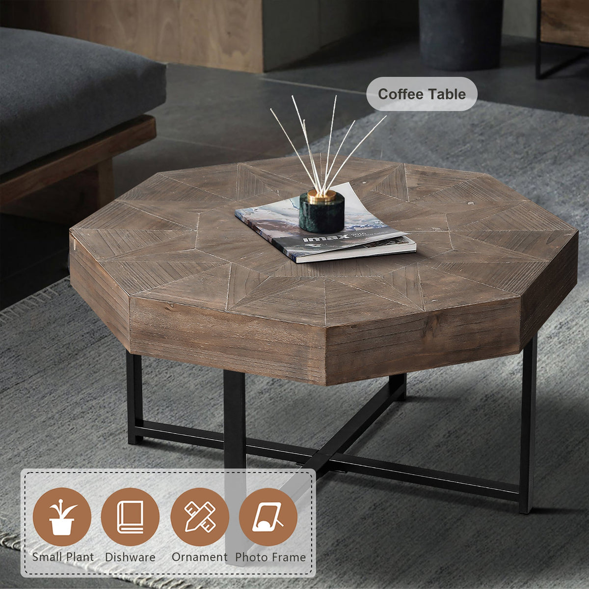Vintage Patchwork Farmhouse Coffee Table