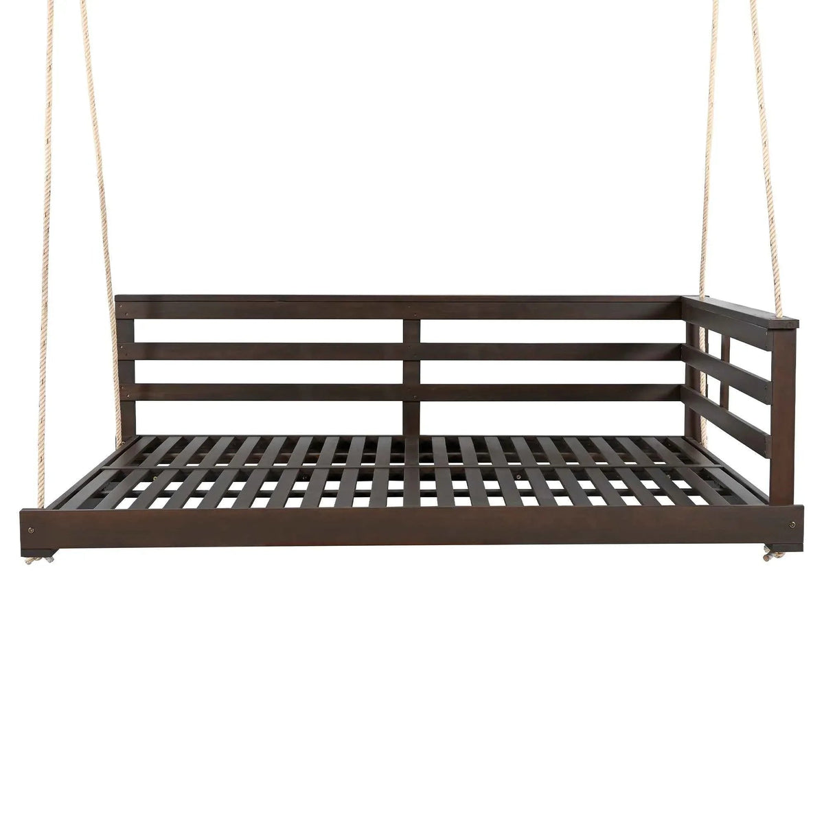 Full-Size Acacia Wood Farmhouse Porch Swing Bed