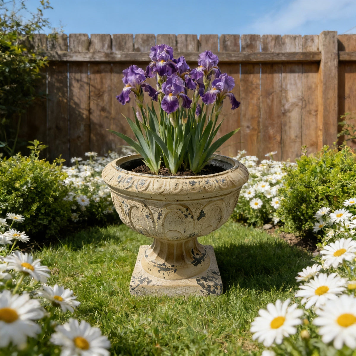 Antique White MGO Garden Planter with Drainage – Garden Pots & Planters