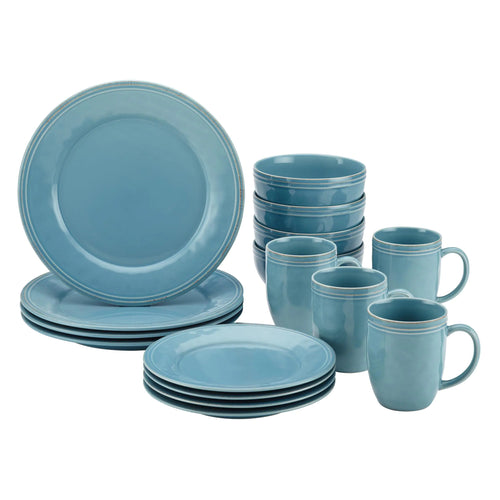 Agave Blue Farmhouse Stoneware Dinnerware Set