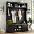 Farmhouse Hall Tree with Bench & Shoe Storage