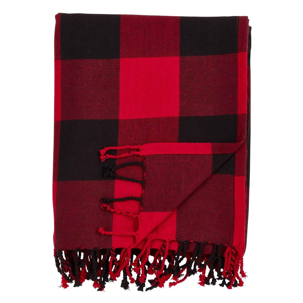 Rustic Buffalo Plaid Cotton Farmhouse Throw Blanket