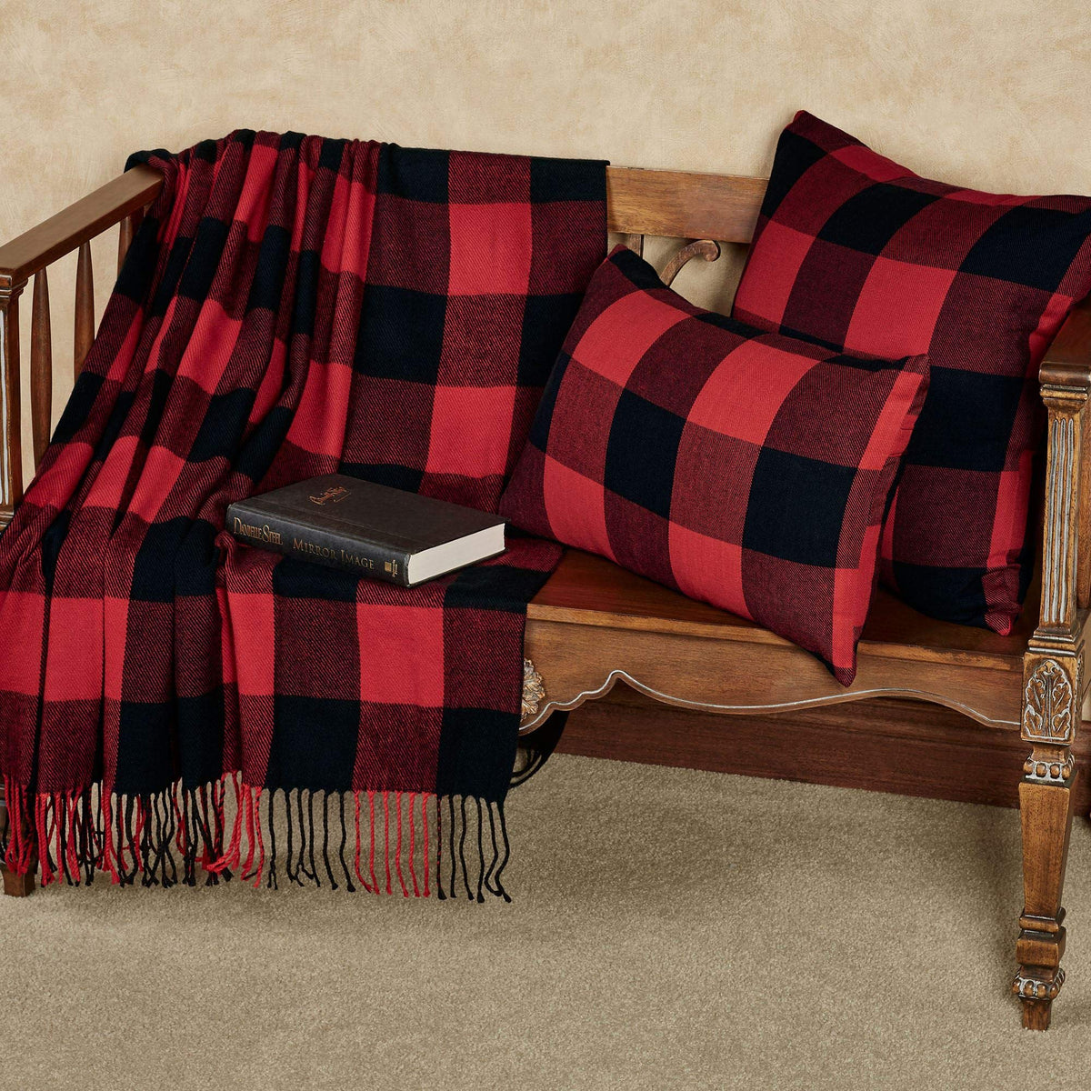 Rustic Buffalo Plaid Cotton Farmhouse Throw Blanket