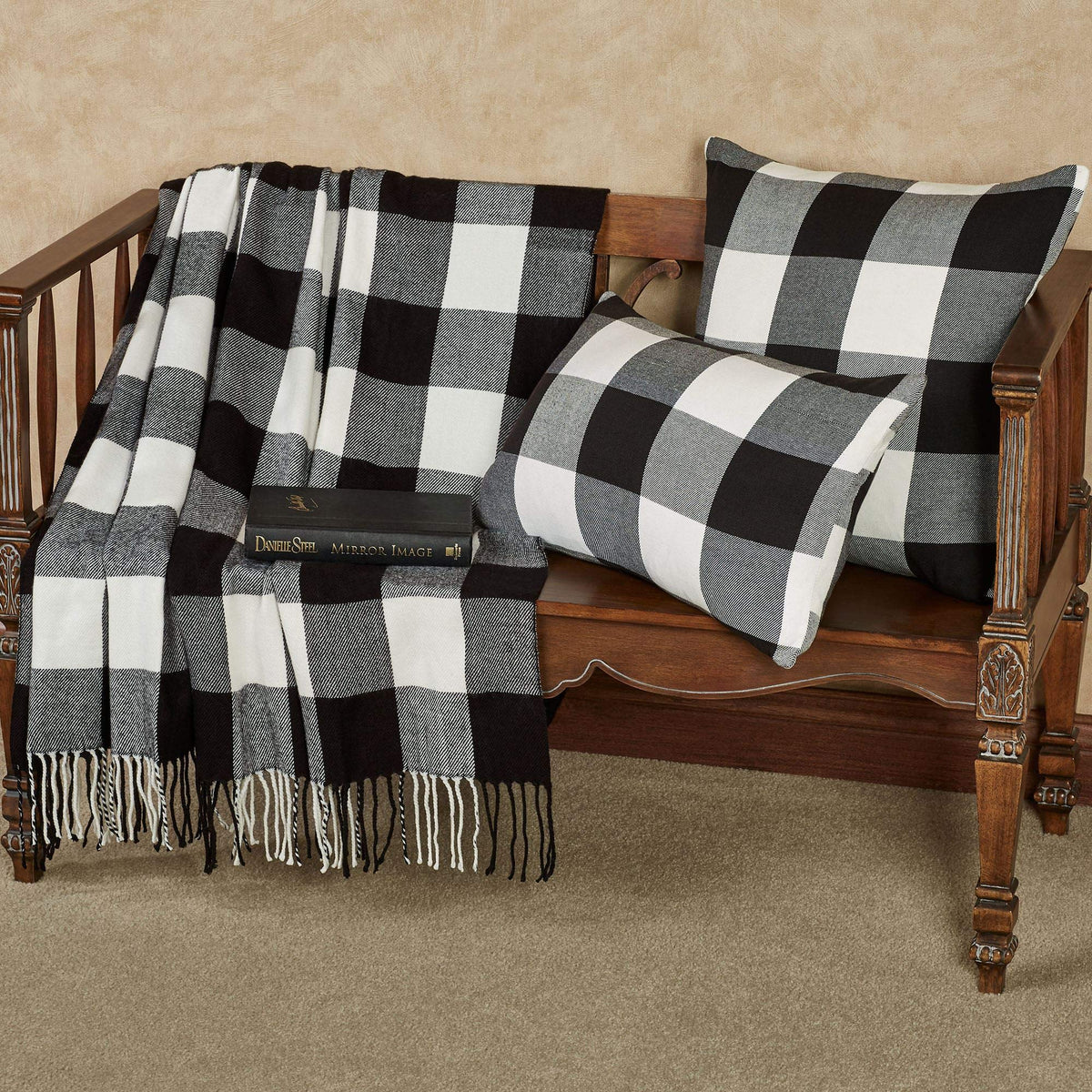 Rustic Buffalo Plaid Cotton Farmhouse Throw Blanket